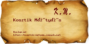 Kosztik Mátyás névjegykártya