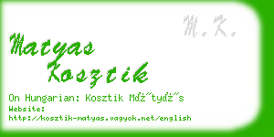 matyas kosztik business card